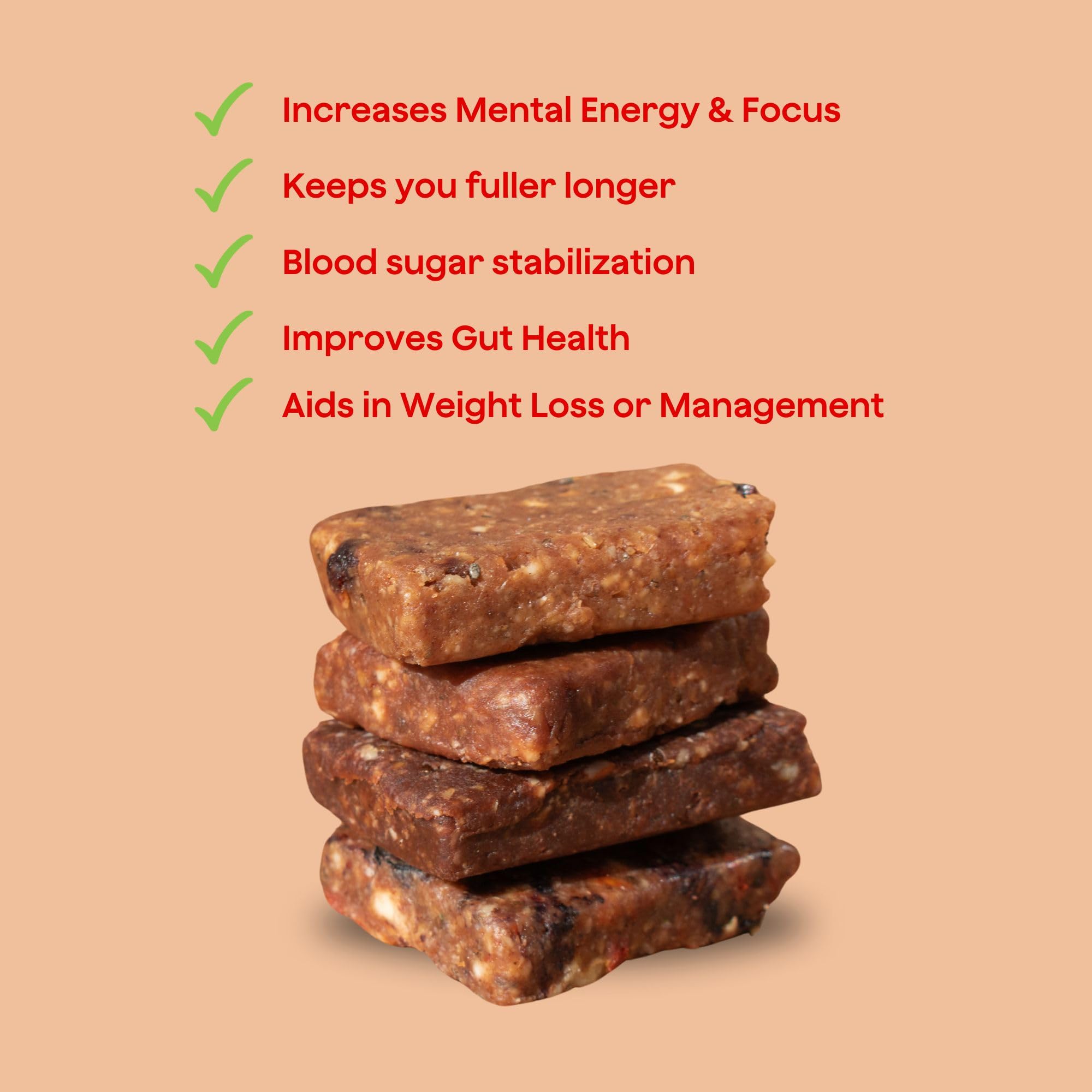 The Bomb Co. Blender Bomb Bar, Peanut Butter Cookie Dough, Superfood Snack Bar for Gut Health, Peanut Butter, Hemp Seeds, Chia Seeds, Flax Seeds, Sea