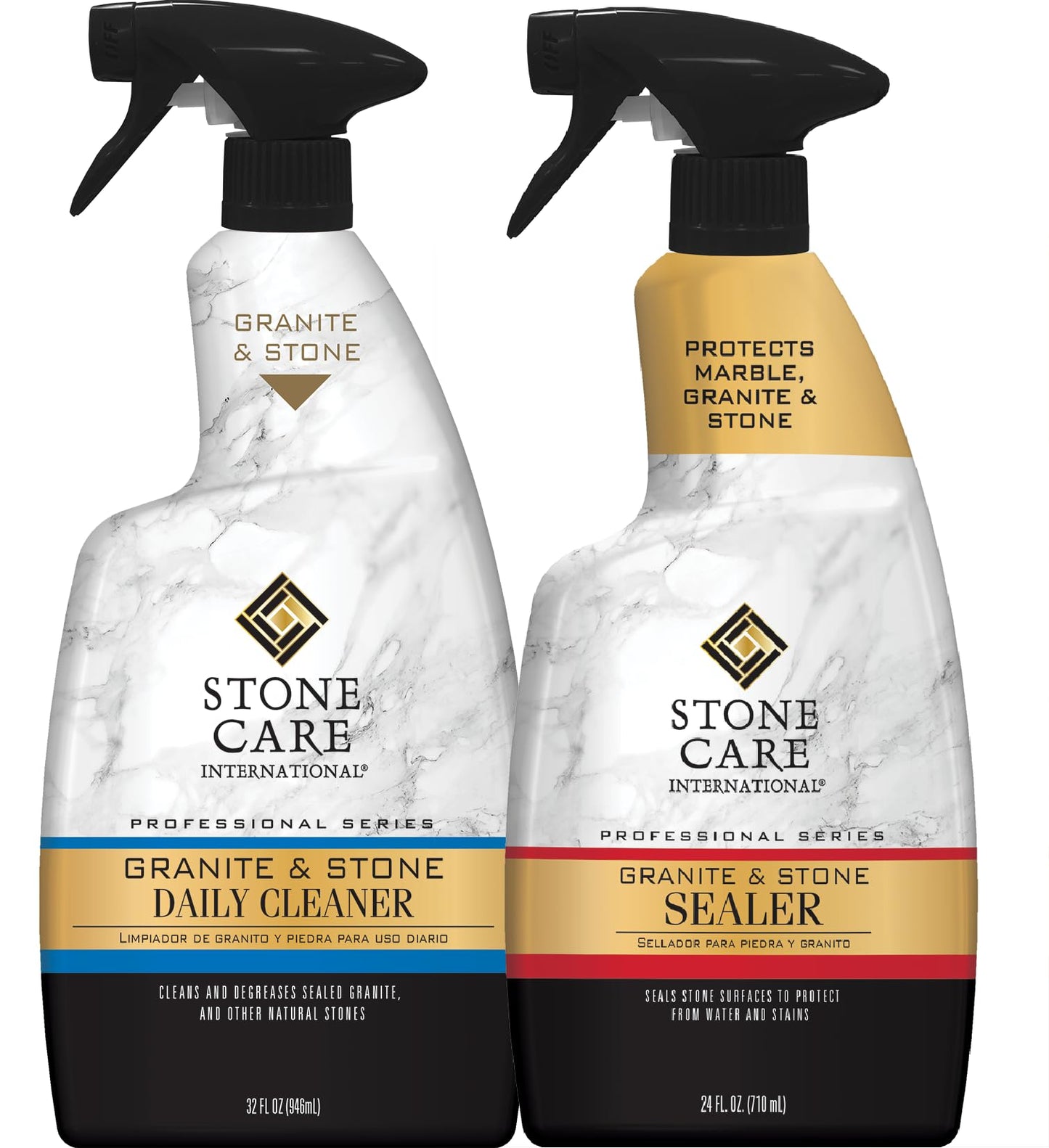 Stone Care International Daily Cleaner/Polish & Sealer Stone Care Kit for Granite, Quartz, Quartzite, Limestone Countertops - No residue, Superior