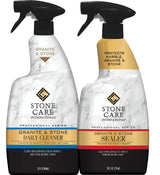 Stone Care International Daily Cleaner/Polish & Sealer Stone Care Kit for Granite, Quartz, Quartzite, Limestone Countertops - No residue, Superior