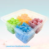 deReuze European Candy Dutch Sour Gummies Mix -2 LB Bulk Candy Sampler -Imported Treats Including Sour Blue Raspberry Cherry Sours Buttons Winegum