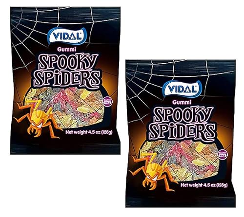 Vidal Gummi Spooky Spiders Gummy Halloween Candy, 4.5 Oz (Pack of 2)
