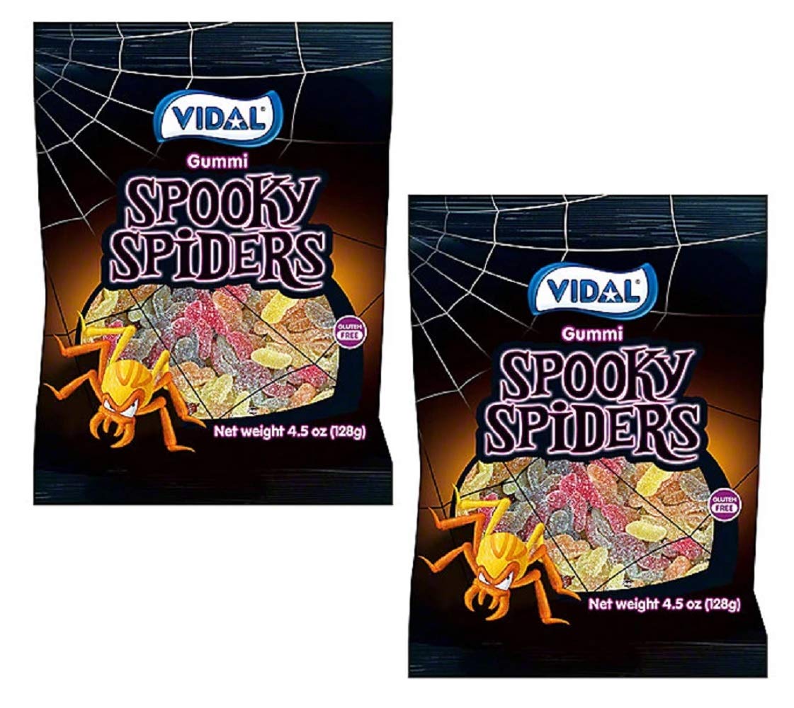 Vidal Gummi Spooky Spiders Gummy Halloween Candy, 4.5 Oz (Pack of 2)
