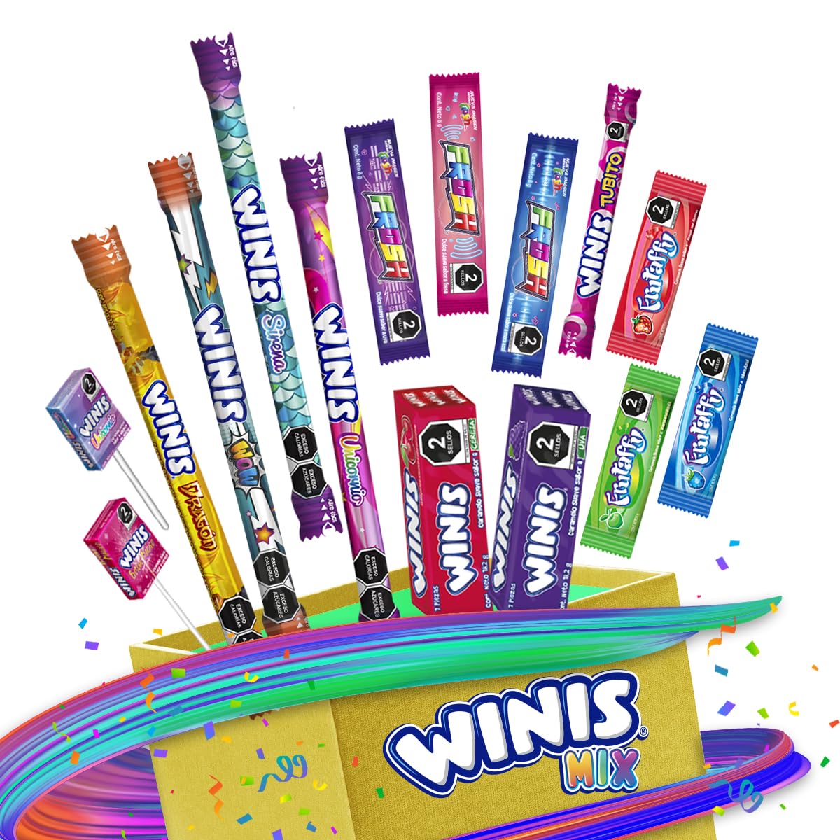 Winis Mix Variety of Mexican Chewy Candies | Bulk Taffy Candy Mix - 3.6 lbs - 150 Individually Wrapped Party | Taffy, Gifts, Holiday, Parties