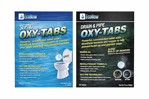 EcoNow OXY-TABS Pro-Strength Drain Cleaner Prevents Clogs Cleans Drains-Pipes-Mainlines-Garbage Disposals-Eliminates Odors at Half The Cost