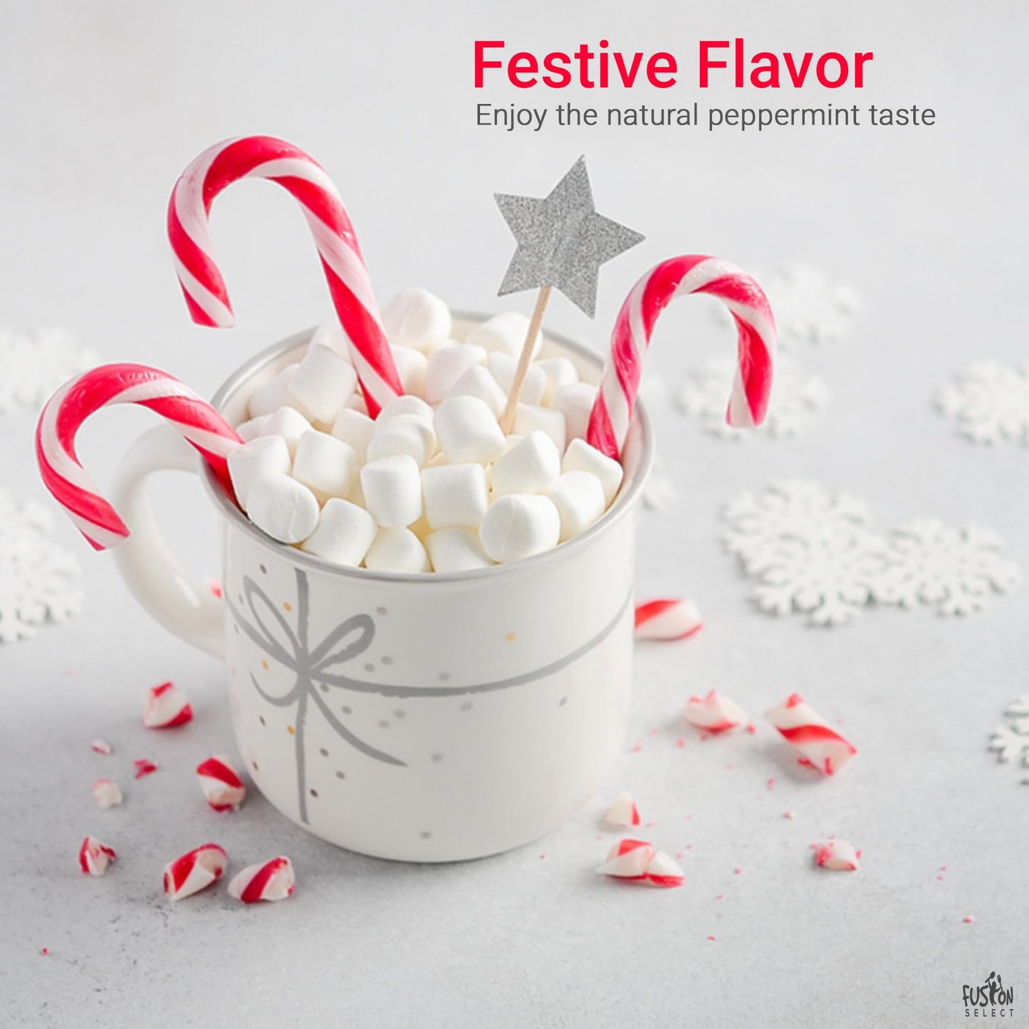 Fusion Select 100 Pcs Mini Candy Canes - Striped Christmas Candies, Sweet Goodies for the Holidays - Naturally Flavored Mini Peppermint Confections