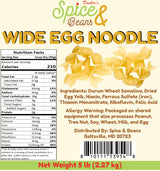 Wide Egg Noodle Pasta | 100% Durum Semolina Flour | Made in America | by Dasher's Spice & Beans | 5 lb.