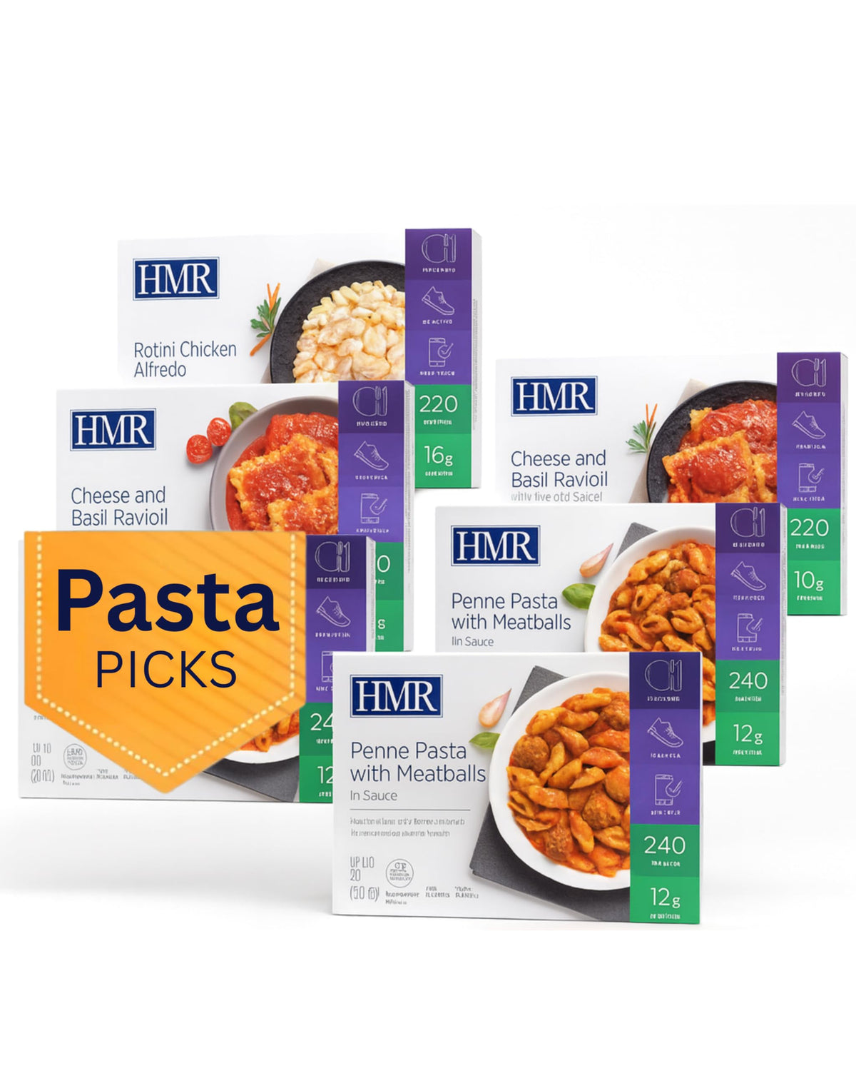 HMR Pasta Picks Entrée Pack, 6 Ready-to-Eat High Protein Meals