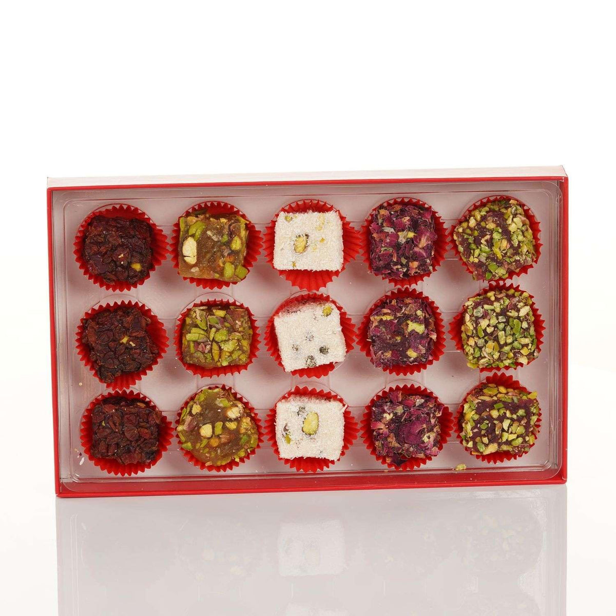 Lezzet, Assorted Turkish Delight, 100% Handmade Traditional Lokum, 15 Pieces, 11.64 oz (330gr)