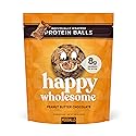 Happy Wholesome Peanut Butter Chocolate Chip Protein Balls, 10 Count, 7.05oz Bag, 8g Protein per Serving, Individually Wrapped, Gluten Free Snack