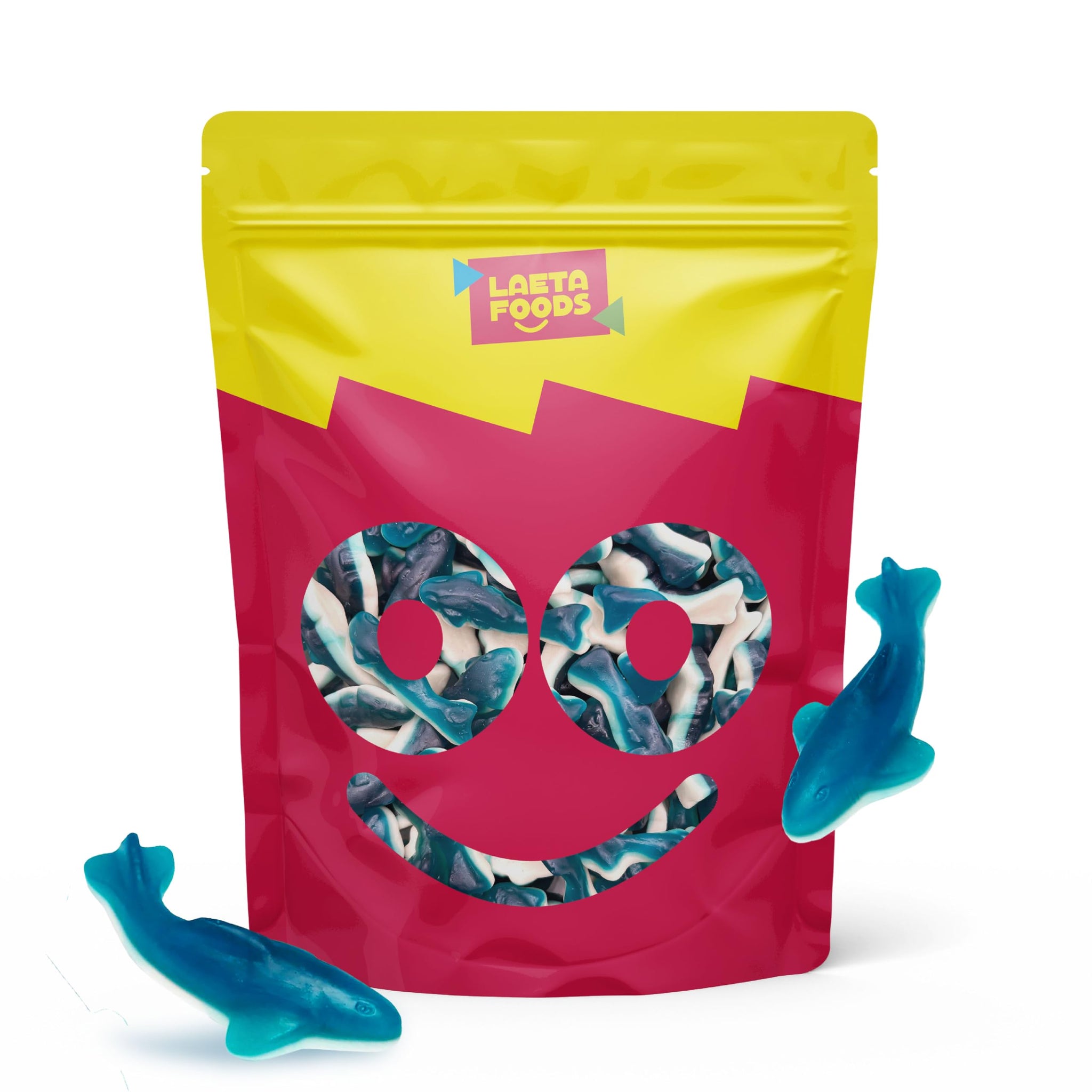 Blue Sharks Gummy Candy | 1 Pound Bag | Blue Raspberry and Marshmallow Flavor