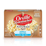 Orville Redenbacher’s Microwave Popcorn, Naturals Light Simply Salted Popcorn, 3g Fiber Per Serving, 2.7 oz., 3-Count