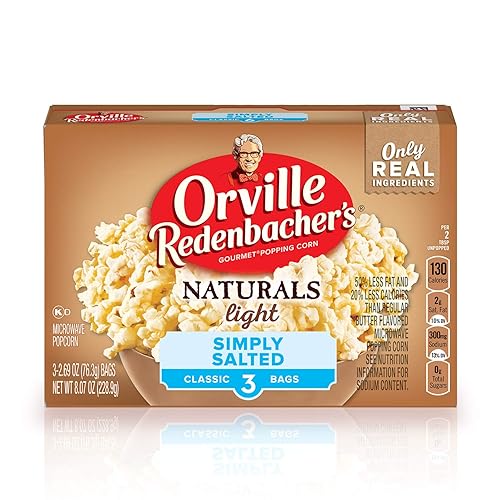 Orville Redenbacher’s Microwave Popcorn, Naturals Light Simply Salted Popcorn, 3g Fiber Per Serving, 2.7 oz., 3-Count
