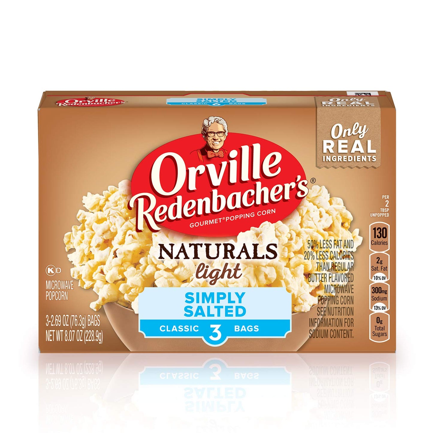Orville Redenbacher’s Microwave Popcorn, Naturals Light Simply Salted Popcorn, 3g Fiber Per Serving, 2.7 oz., 3-Count