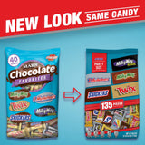 SNICKERS, TWIX, MILKY WAY & 3 MUSKETEERS Variety Pack Fun Size Variety Pack Milk Chocolate & Dark Chocolate Candy Bars Assortment, 40 oz 135 Piece Bag