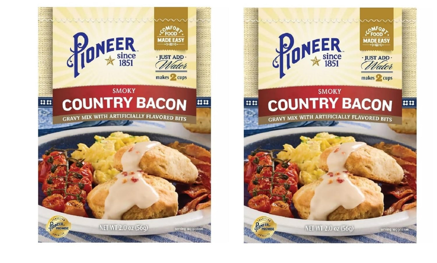 Pioneer Gravy & Seasoning Mixes - 2 packages (Country Bacon 2oz)