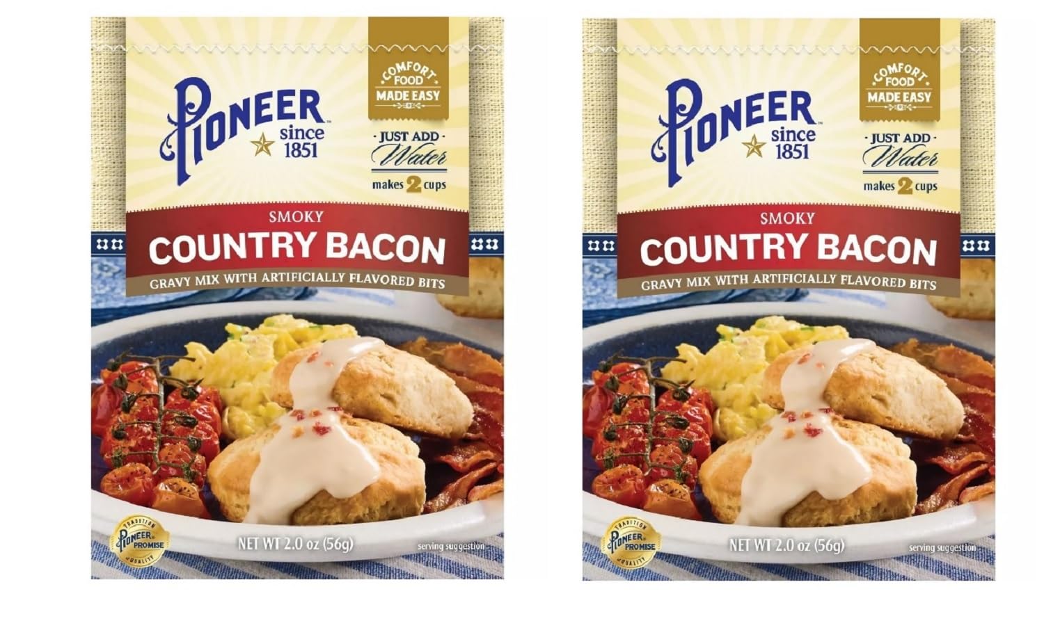 Pioneer Gravy & Seasoning Mixes - 2 packages (Country Bacon 2oz)