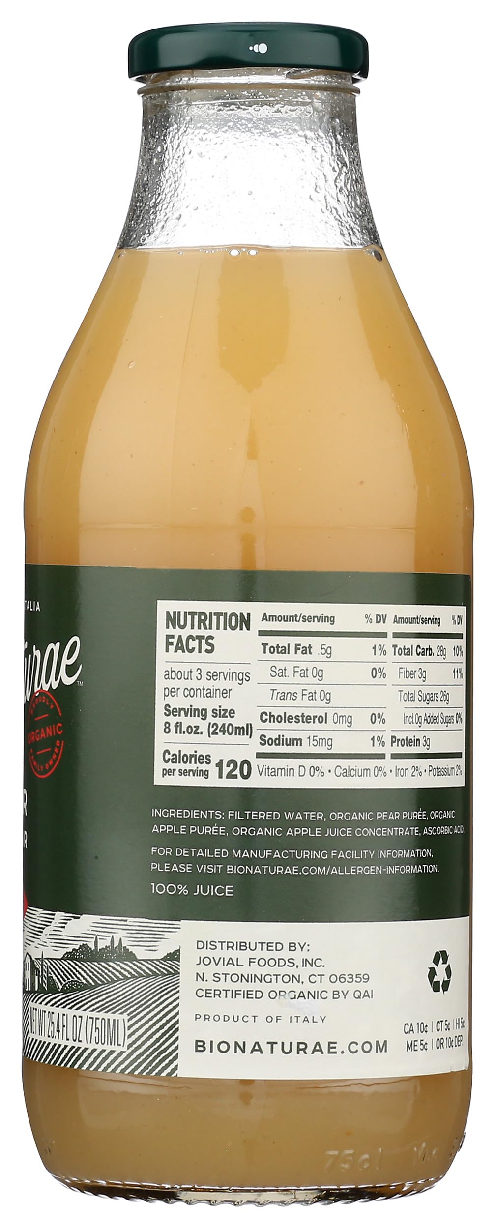 Bionaturae Organic Pear Nectar, 25.4 FZ