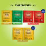Twinings Tea Variety 6-Pack - Earl Grey, English Breakfast, Irish Breakfast, Decaffeinated Earl Grey, Decaffeinated English Breakfast, Lady Grey Tea