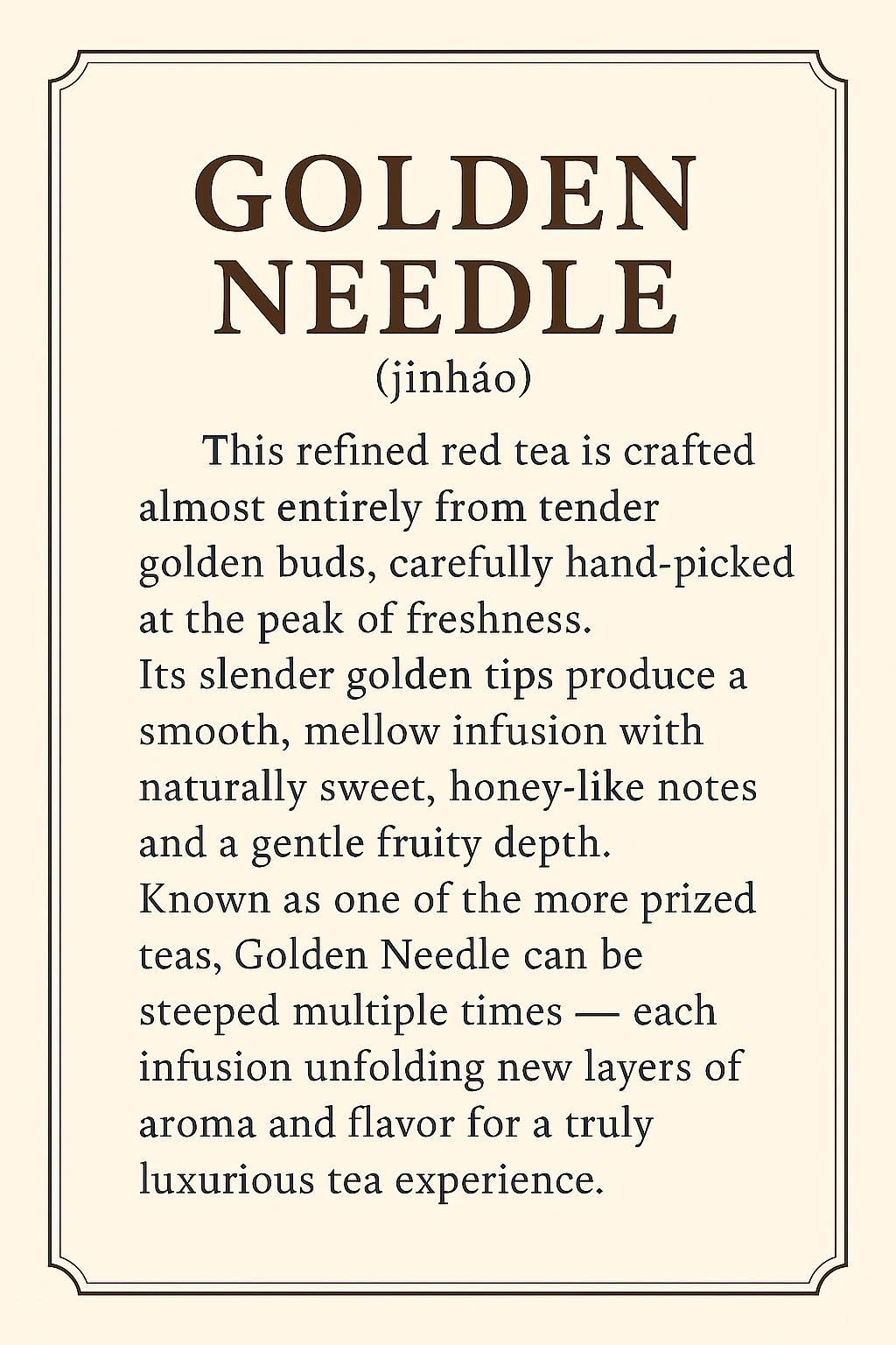 MOROZKISPA Golden Needle Tea loose leaf - Premium Whole Tea Buds, Smooth & Rich Flavor, No Additives, 3.5 oz (100 g)