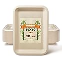 yeehigh Compostable Dessert Plates: 14 Inch Heavy Duty Paper Plates - Biodegradable Sugarcane Bagasse Disposable Plates - 50 Pack