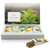 Tea Forte Single Steeps Loose Leaf Tea Sampler, Assorted Variety Tea Box, 15 Single Serve Pouches, Green Tea