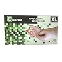 Emerald Vinyl Powder Free Gloves Latex Free Rubber - in Stock - Disposable, Ultra-Strong, Food Handling Use, Cleaning - No Powder - Ambidextrous