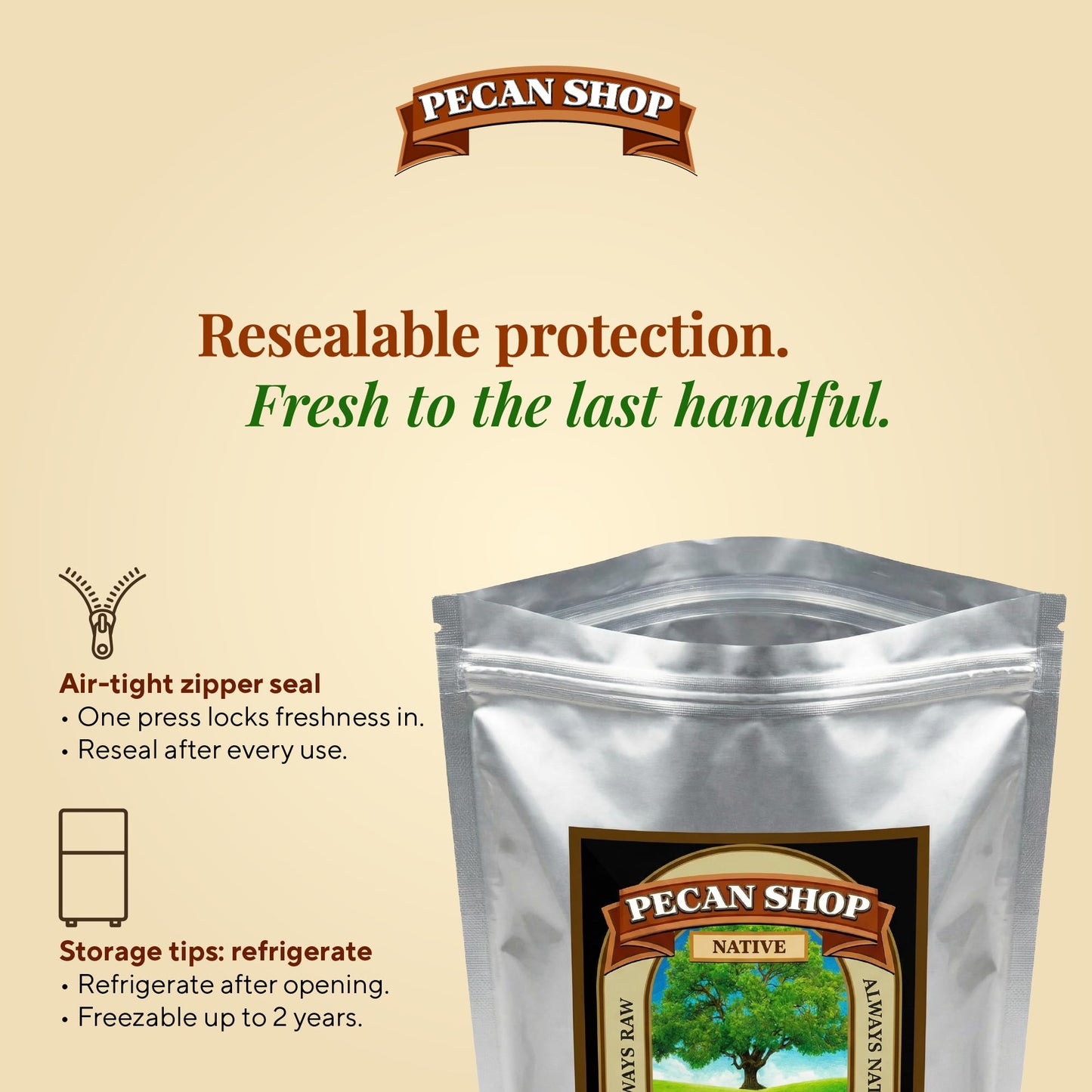 Pecan Shop Unsprayed Sprouted 12 Ounce Raw Family Recipe Crispy Sea Salt Texas Native Pecans