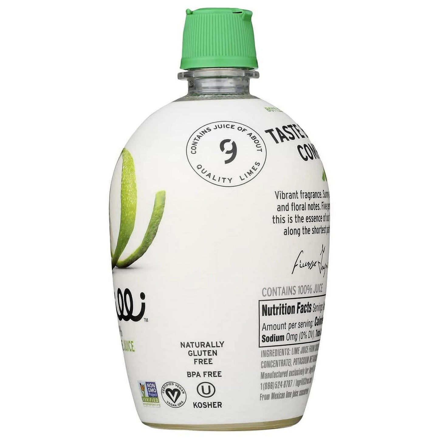 Ingrilli 100% Lime Juice from Concentrate, 7 Fl Oz Bottle (Pack of 12)