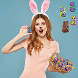 10 Pounds Easter Milk Chocolate Bunnies, Smooth & Creamy Party Bag Fillers, Individually Wrapped Multicolor Foils Approx 400 Pcs