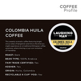 Laughing Man Colombia Huila Coffee Single-Serve K-Cups for Keurig Brewers, 16 Count
