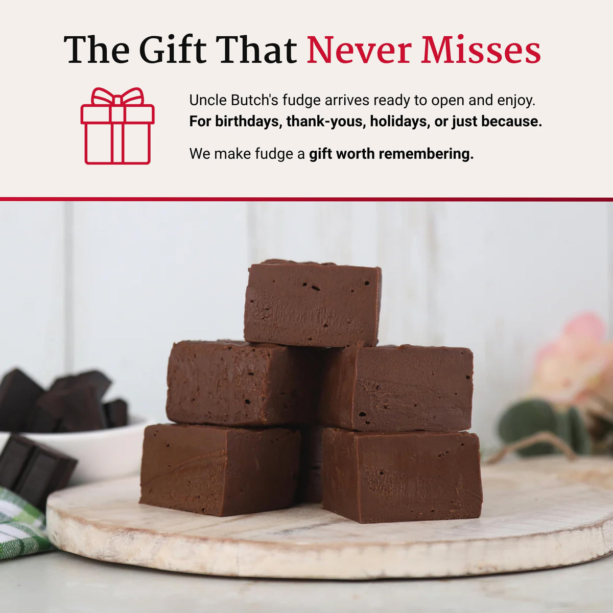 Uncle Butch's Fudge Custom Box - Pick 3 Flavors, 24 oz (9 Pack)
