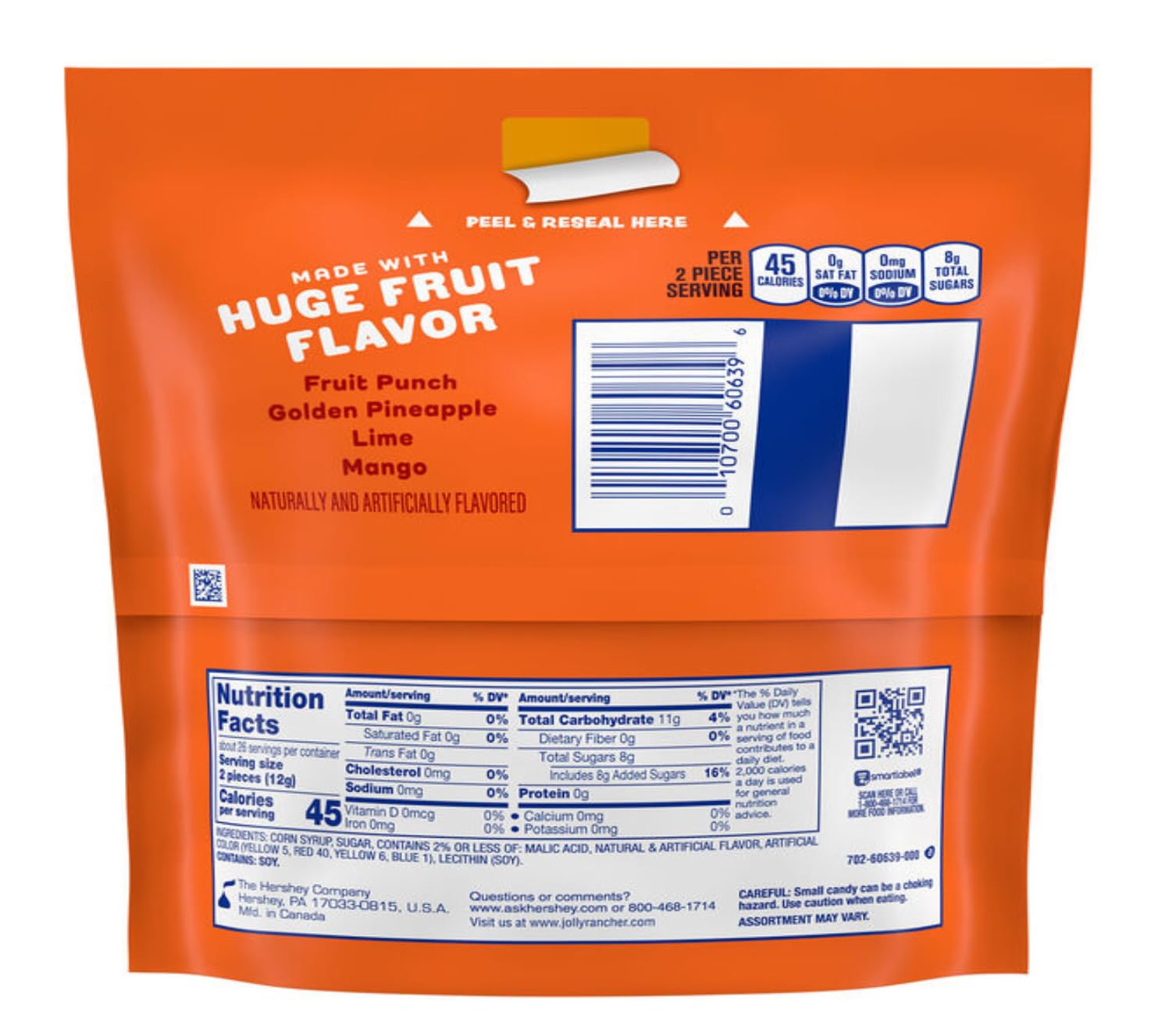Jolly Rancher Tropical Hard Candy - Pack of 2 Bags - Delicious Classic Treats Everyone Has Loved for Generations - Perfect for Sharing with Friends