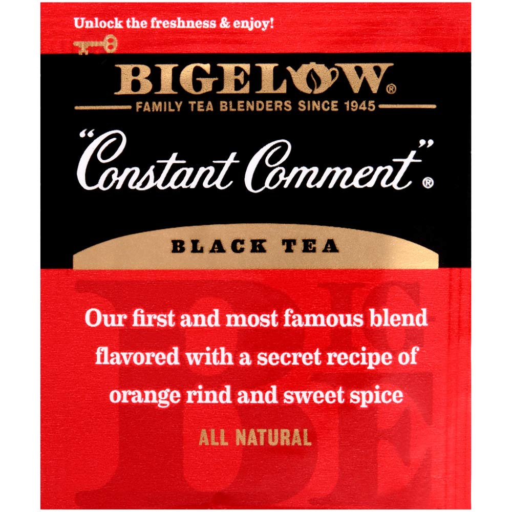 Bigelow Constant Comment Tea 28-Count Box (Pack of 1) Spiced Premium Black Tea with Orange Peel Antioxidant-Rich Full Caffeine Black Tea in