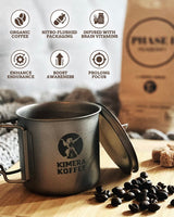 Kimera Koffee Focus Blend - Organic Light Roast Nootropic Coffee with L-Theanine, 12oz Ground