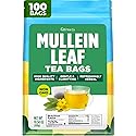 Gya Tea Co Mullein Leaf Tea Bags for Lungs (100 Bags) - Caffeine Free Mullein Herbal Tea for Health & Respiratory Wellness Support - No Additives