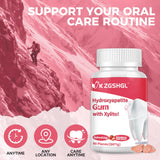 Hydroxyapatite Gum, 90 Pieces, Good for Teeth Remineralization, Sugar-Free Strawberry Chewing Gum with Xylitol, Two pieces after meals to freshen