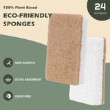 Isshah Plant-Based Kitchen Sponges - Natural, Eco-Friendly, Biodegradable Sisal Hemp Sponges for Dishes, Cleaning Sponge for Kitchen, Bathroom