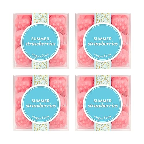 Sugarfina Summer Strawberries Small Candy Cube, Gummies, 3.2 oz, 4 Count