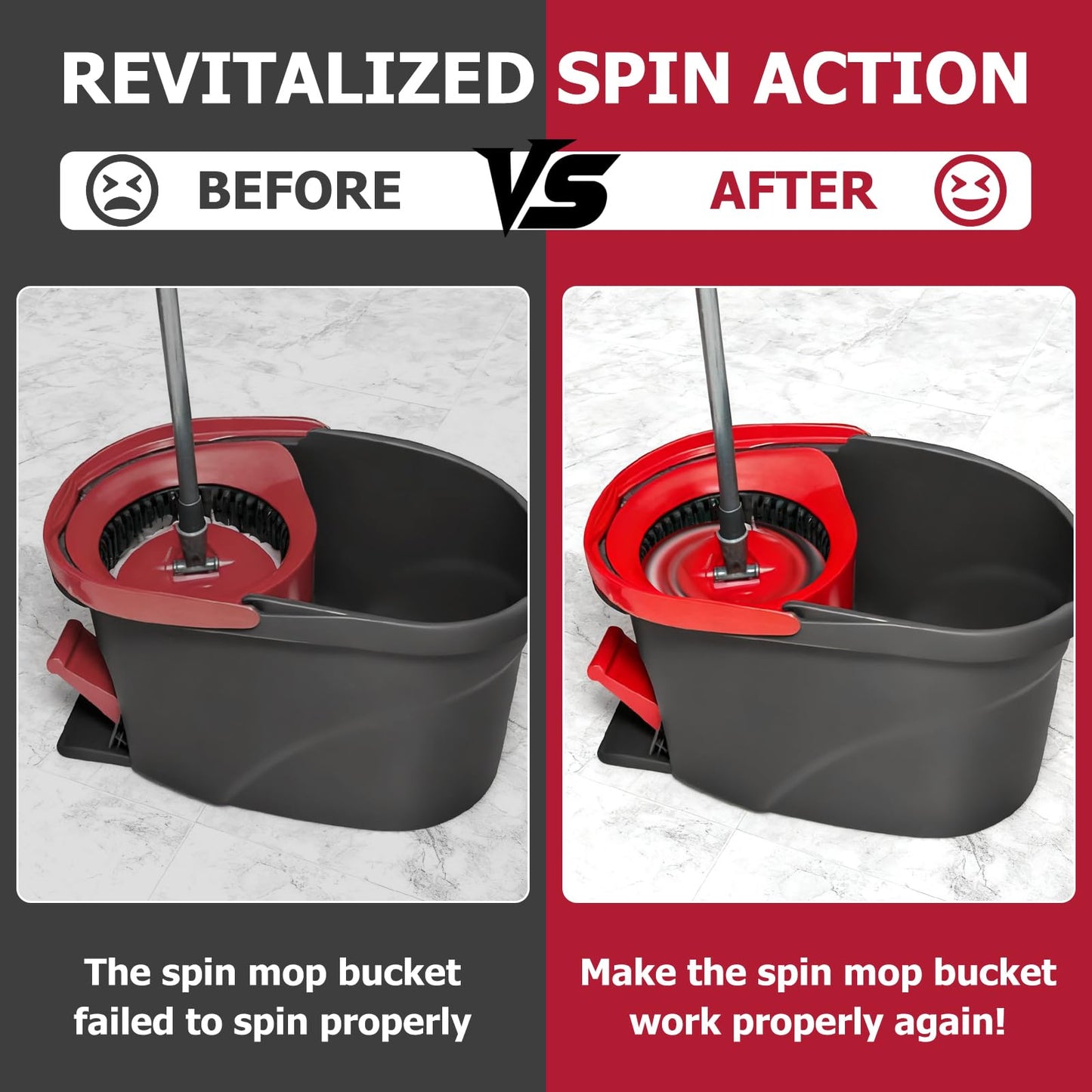MengTiger 3 Pack Pedal Bearing Replacement for OCedar Mop Bucket - Easy Fix for O Cedar Easywring Spin Mop and Bucket System, One Way Clutch Gear