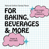 Supernatural Cotton Candy Flavor Drops - Vegan, Non-GMO Natural Flavoring, Unsweetened, Zero Calorie. Spun Sugar Taste For Food Crafts, Desserts