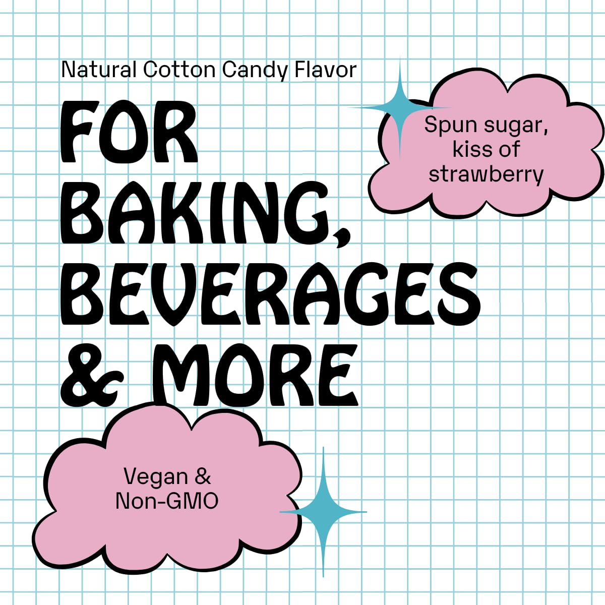 Supernatural Cotton Candy Flavor Drops - Vegan, Non-GMO Natural Flavoring, Unsweetened, Zero Calorie. Spun Sugar Taste For Food Crafts, Desserts