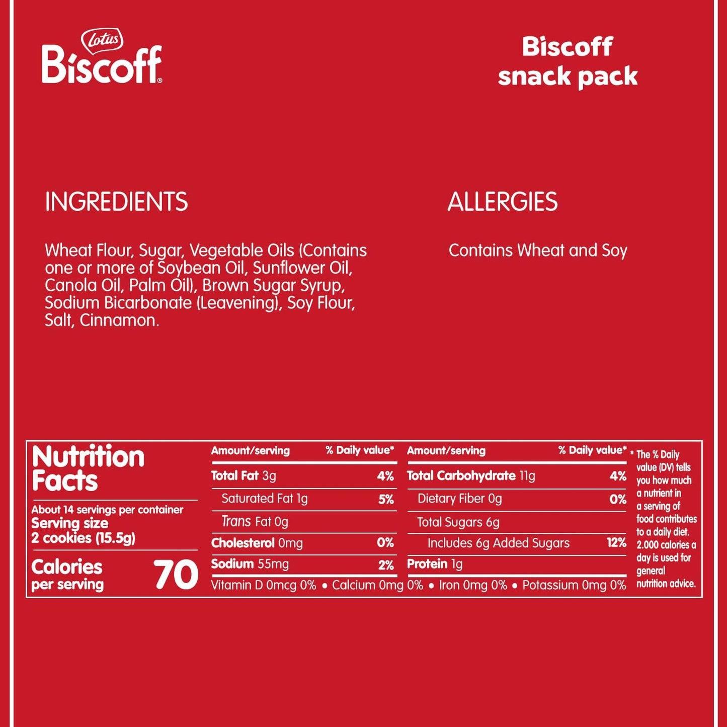 Lotus Biscoff Cookies, Caramelized Biscuit Cookie Snack, 128 Cookies, Vegan, (64 Count of 2 Pack)