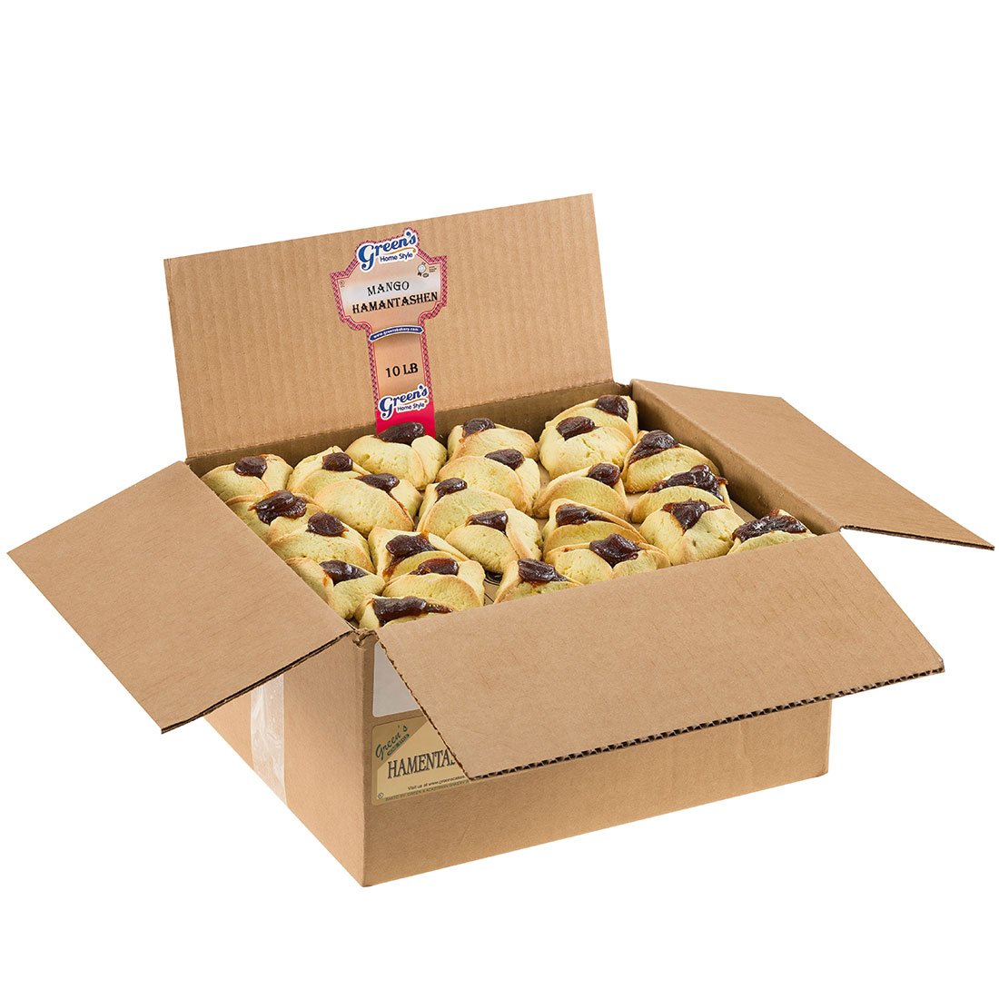 Green's Bakery Bulk Mango Hamantaschen, 10lbs. Buttery, Fresh and Delicious Shortbread Cookie, OK Certified Kosher and Pareve, Dairy Free and Nut