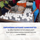 Unique Craft Wool Dryer Balls for Fewer Wrinkles - Reusable Dryer Wool Balls for Saves Drying Time, Chemical-Free Premium New Zealand Fabric Softener