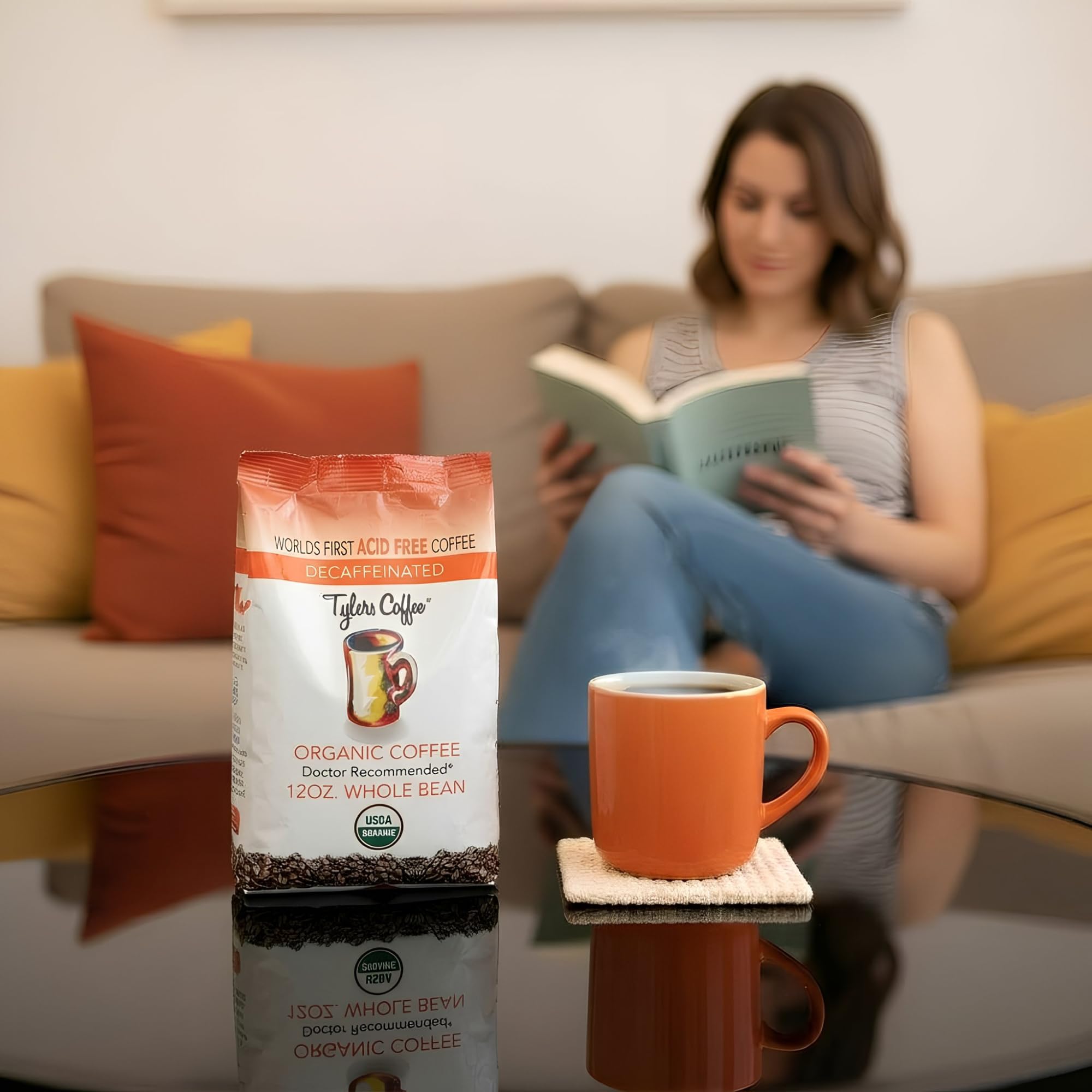 Tylers Coffee - 100% Arabica Whole Beans Full Flavor Decaf 12 oz