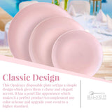 SILVER SPOONS Modern Design Disposable Plastic Dinner Plates for Party (10 PC) Heavy Duty Disposable Dinner Set 10.25”, Fine China Look Plastic