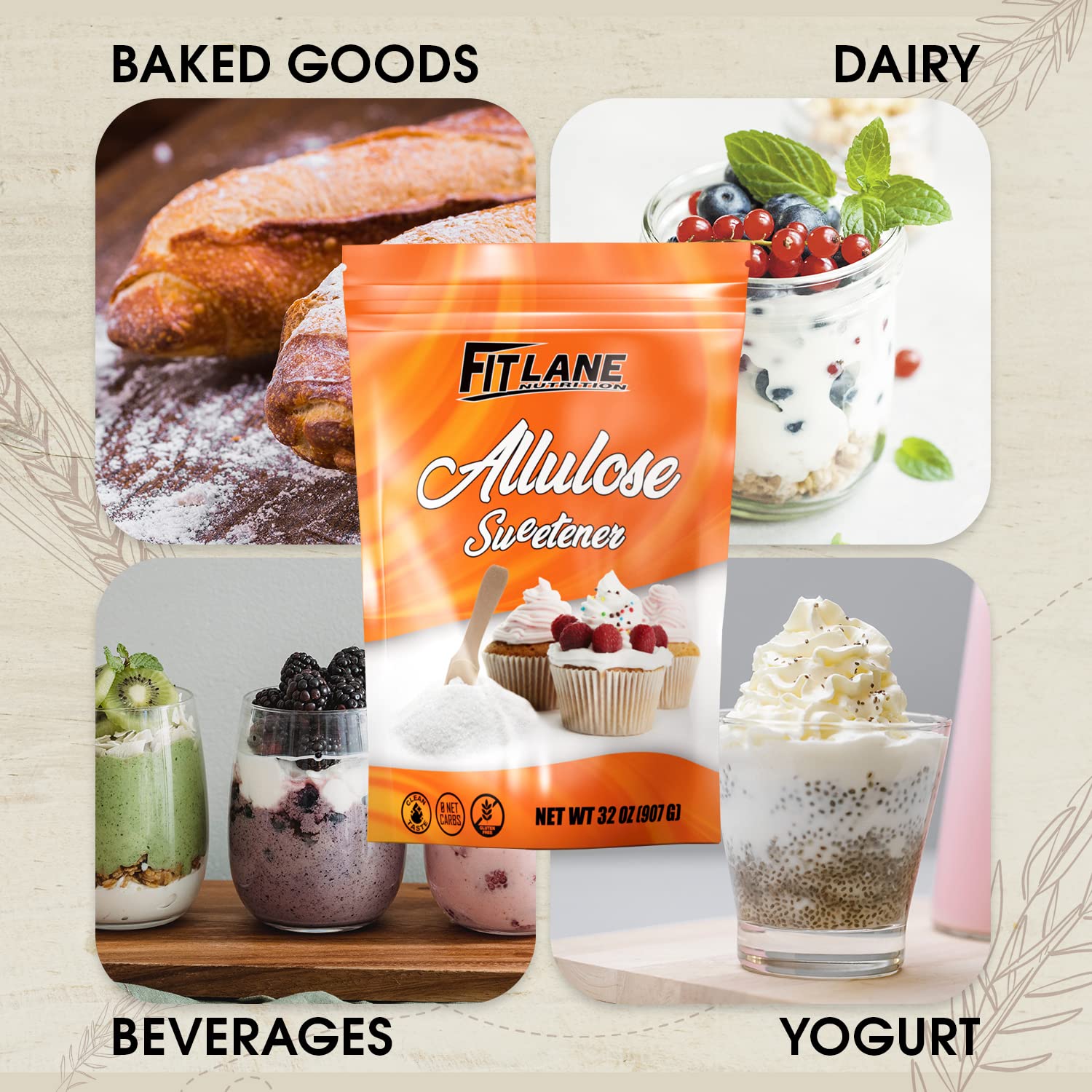 Allulose Sweetener 2 LBS - Pure Low Calorie Zero Net Carb Powder - Natural Keto Sugar Substitute With No Aftertaste - Perfect for Baking