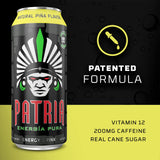 Patria Energia Pura Drink - 12-Pack, Natural Orange Flavor, 16oz Cans - 100% Natural Flavors, Cane Sugar- 200mg of Caffeine