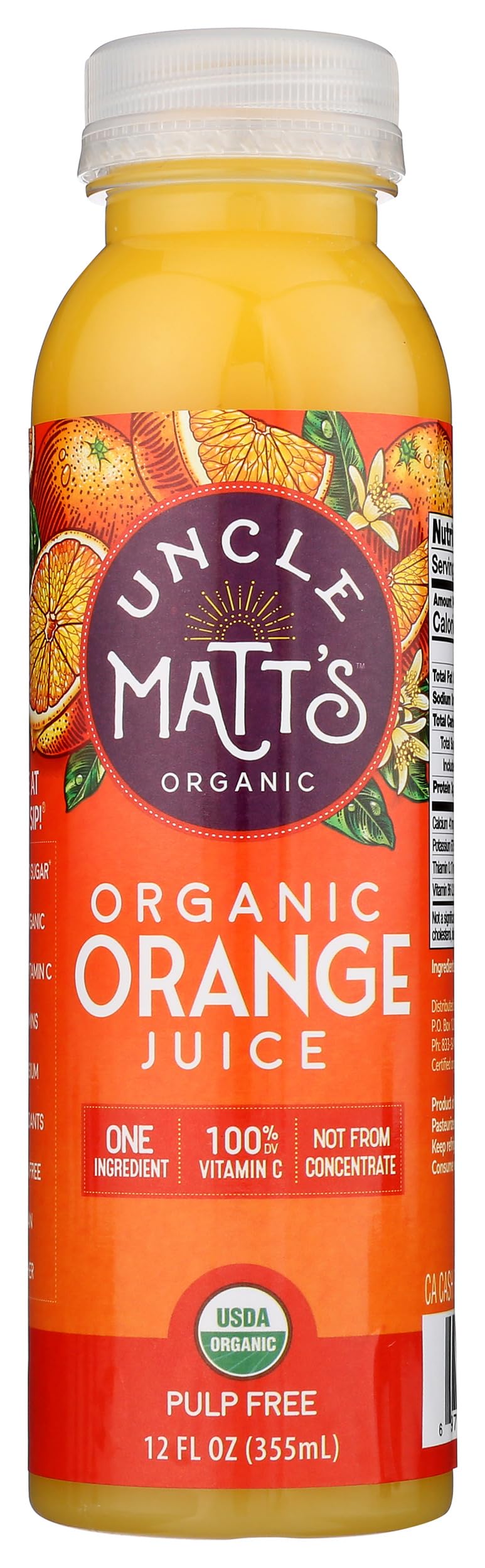 Uncle Matt's, Organic Pulp Free Orange Juice, 12 oz