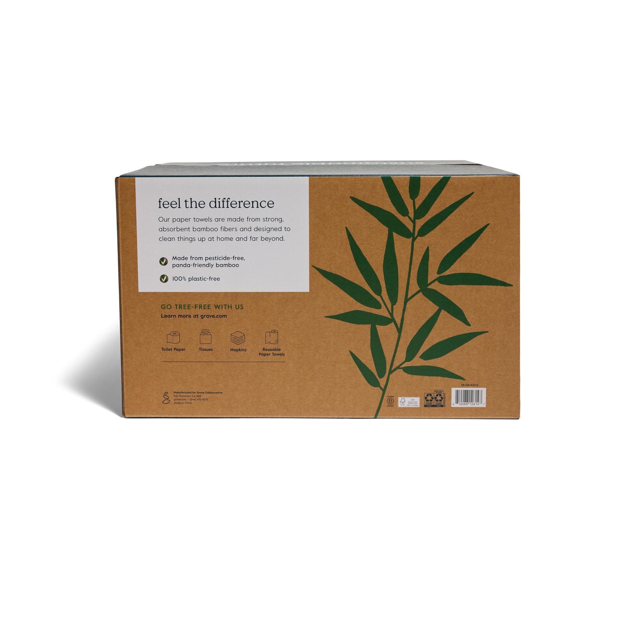 2-Ply Bamboo Paper Towels (12 Rolls, 140 Sheets Per Roll) - FSC Certified, Highly Absorbent Select-A-Size Sheets - Plastic-Free Packaging - Tree-Free